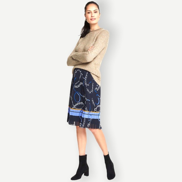 ANN TAYLOR Ribbon Chain Pleated Skirt - Picture 2 of 12